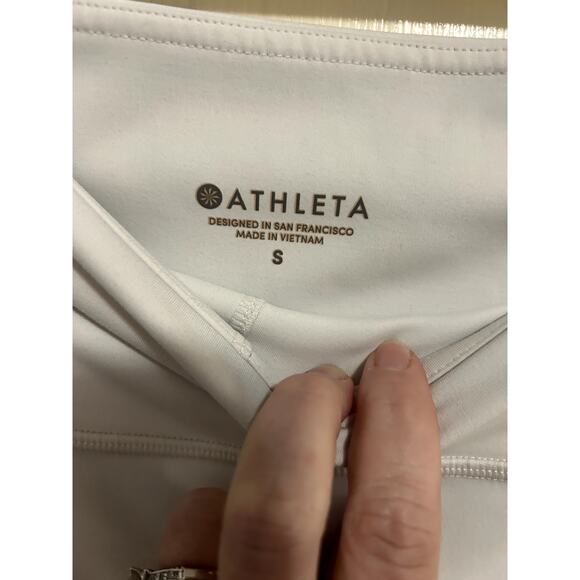 Athleta Women's 281583 Eclipse 7/8 Tight Size Small White Mesh Panels - Picture 2 of 5